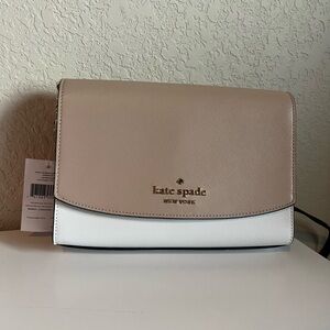 Kate Spade Tan and White Crossbody Bag